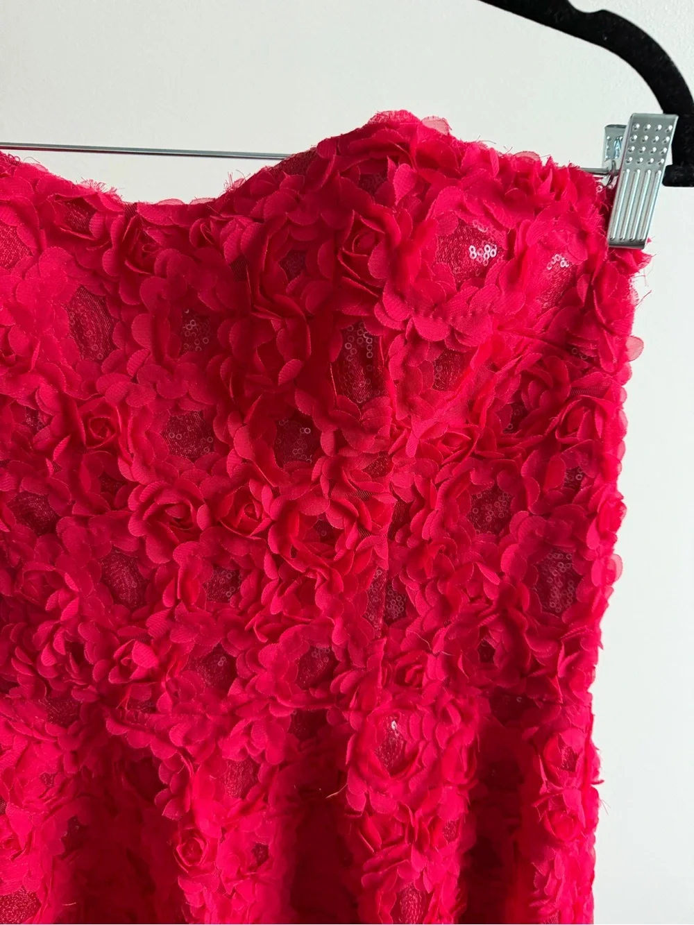 Vintage Y2K Bebe Hot Pink Floral Appliqué Corset Dress Size 8 - Picture 5 of 13